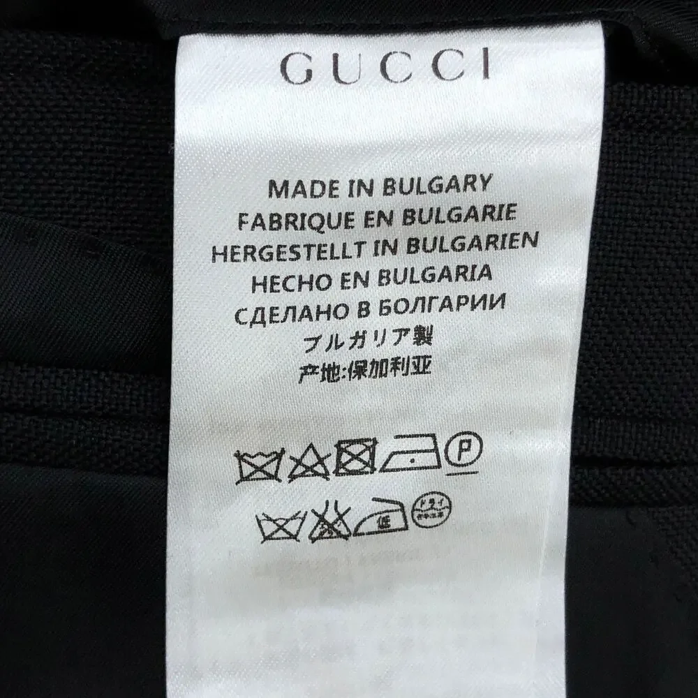 Gucci Uniform Sport Coat Mens 42 Black Wool Mohair Two Button *TINY FLAW